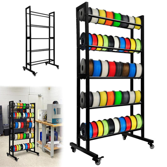 Filamenthouder 3D-printer – Filamentrek – Spoelhouder – Opbergrek – Filament Organizer – 5 Niveaus Metalen Rek – Draagvermogen 45 kg Per Niveau – Voor 40 Spoelen Tot 1 Kg