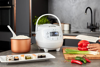 Rijstkoker – Mini Rijstkoker Wit – Multicooker – Stoomkoker – Rijststomer – 0,63 Liter Voor 1-3 Personen – 4 Rijstprogramma’s En 4 Multicooker-Functies