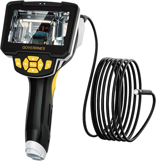 Dual Lens Endoscoop, 1080HD Digitale Inspectie Camera, IP67 Waterdichte Sonde 4.3'' Digitale Video Snake Camera met 6 Verstelbare LED Verlichting, Industriële Scope Camera voor Thuis Muur Kanaal