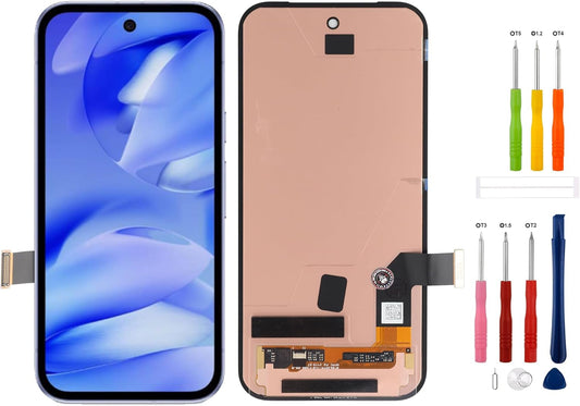 OLED Digitaal display vervanging compatibel met Pixel 9A GXQ96 GTF7P G3Y12 6,3 inch (16,3 cm) lcd-display, touchscreen, digitizer, montage met reparatiegereedschap