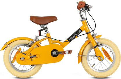 PROMETHEUS BICYCLES Petiday Retro kinderfiets vanaf 3 jaar, 12 inch, voor meisjes en jongens, geel