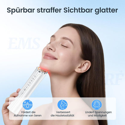 Radiofrequentie Gezichtsverzorgingsapparaat Wit – Gezichtsmassageapparaat, EMS Gezichtsmassageapparaat, Huidverzorgingsapparaat, Elektrisch Gezichtsapparaat – 4-In-1 Met Warmte En Koeling – Ergonomisch Gua Sha Design