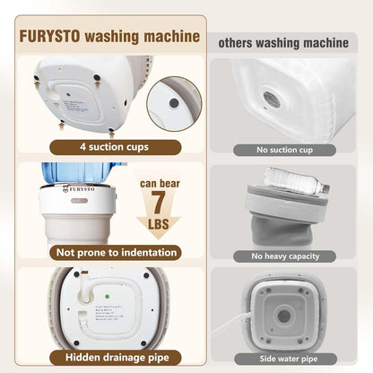 FURYSTO Draagbare wasmachine, 16L mini-wasmachine met centrifuge, 3 reinigingsmodi, geschikt voor ondergoed, kleine babykleding, opvouwbaar ontwerp, ideaal voor hotel, camping, appartement, thuis en - QUORE