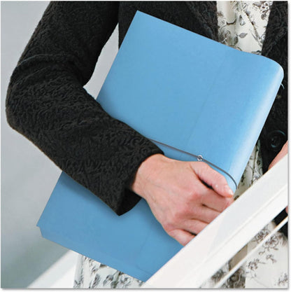 Smead Gekleurde uitbreidende File Wallet met flap en koordsluiting, 2 inch uitbreiding, lettergrootte, blauw, 10 per doos (77203)
