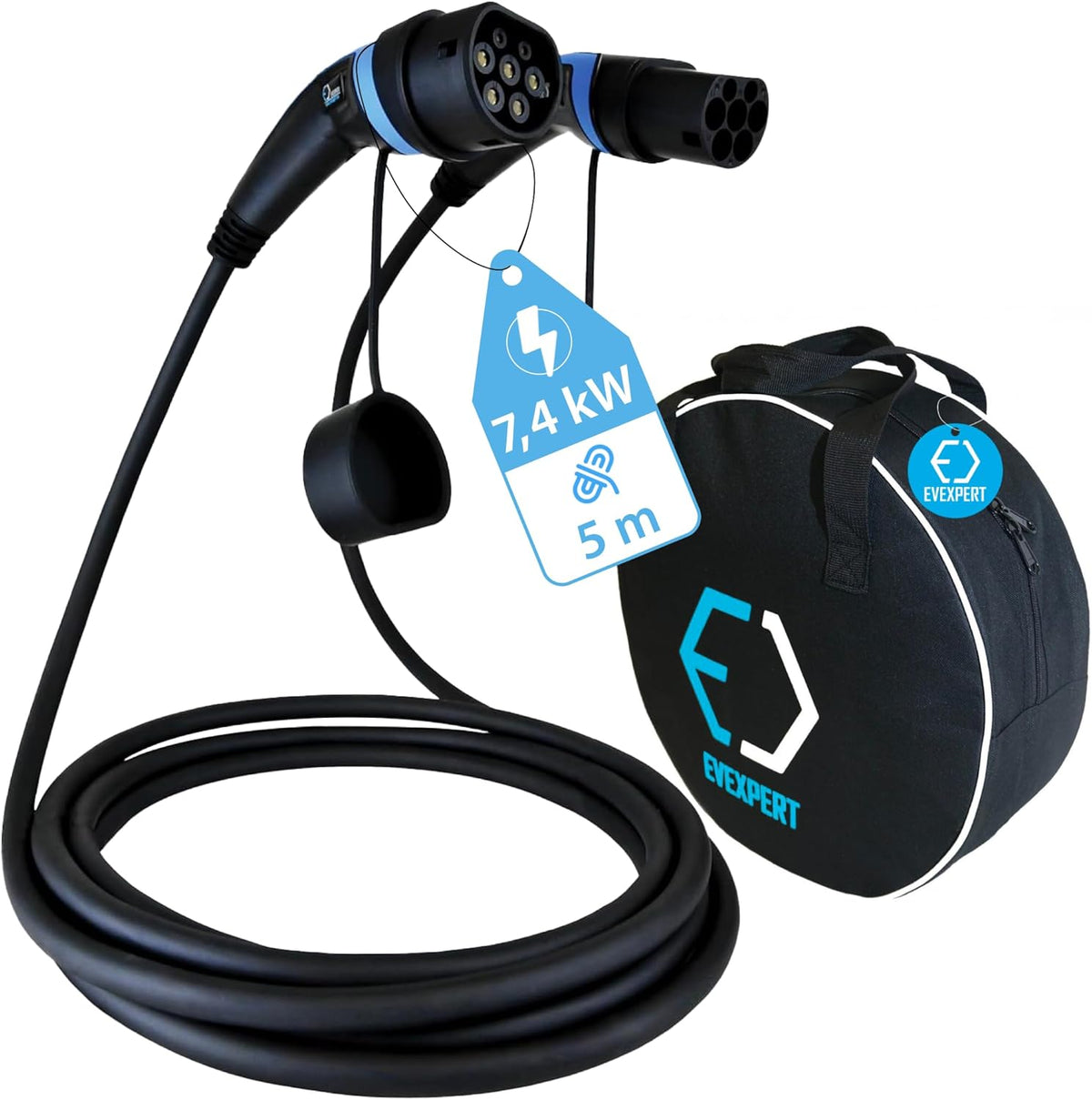 EV Expert Premium oplaadkabel type 2 | 32A | 1-3fase | 5-8 meter (1-fase / 5 meter)