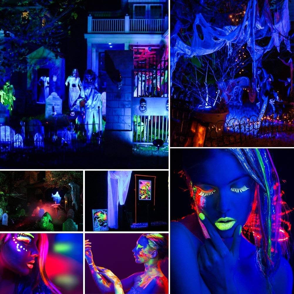 UV LED Blacklight Set – Blacklight Lamp – UV Spotlights – DJ Verlichting – Disco Lamp – 4 Stuks – Afstandsbediening en DMX – 36 LED’s Met Stroomgekoelde Aluminium Behuizing