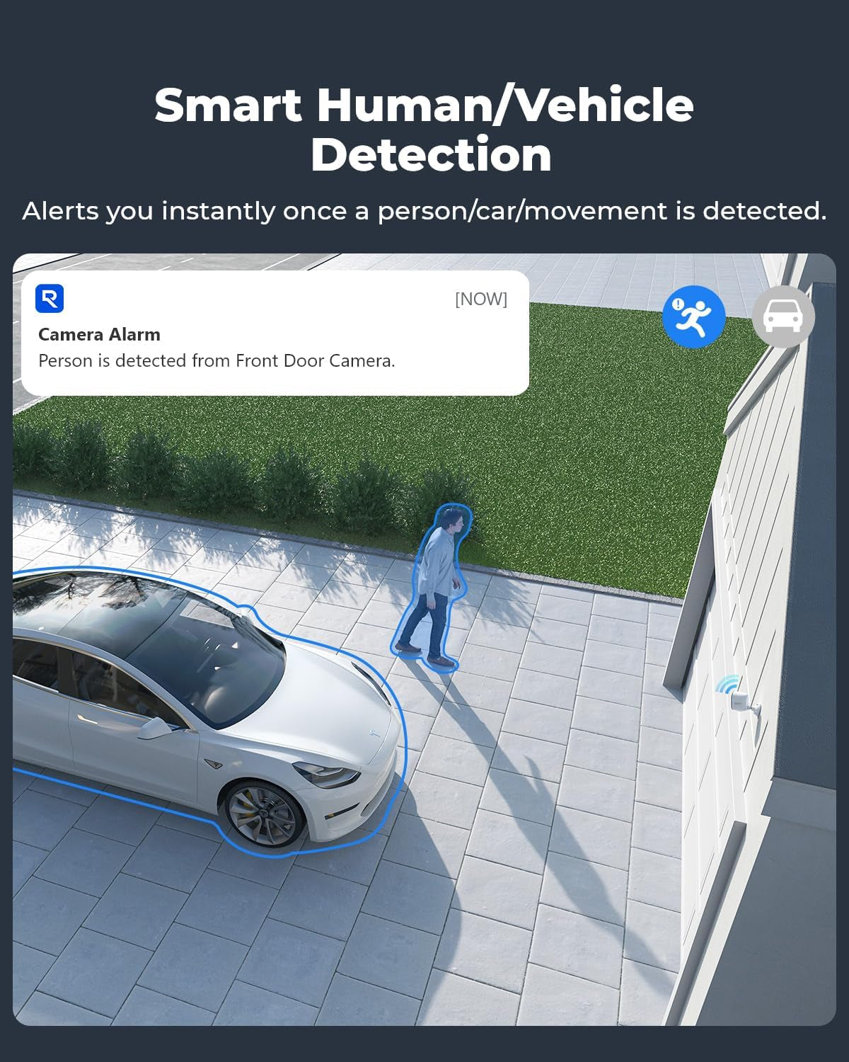 Beveiligingscamera - WiFi-beveiligingscamera - Camerabewaking - Draadloos - voor Buiten - 2.4-5GHz WiFi - CCTV - IP-camera - met Persoon - Voertuigdetectie - IP66 - Nachtvisie - met Bewegingsdetectie - Micro-SD Kaartsleuf - Timelapse - Zwart