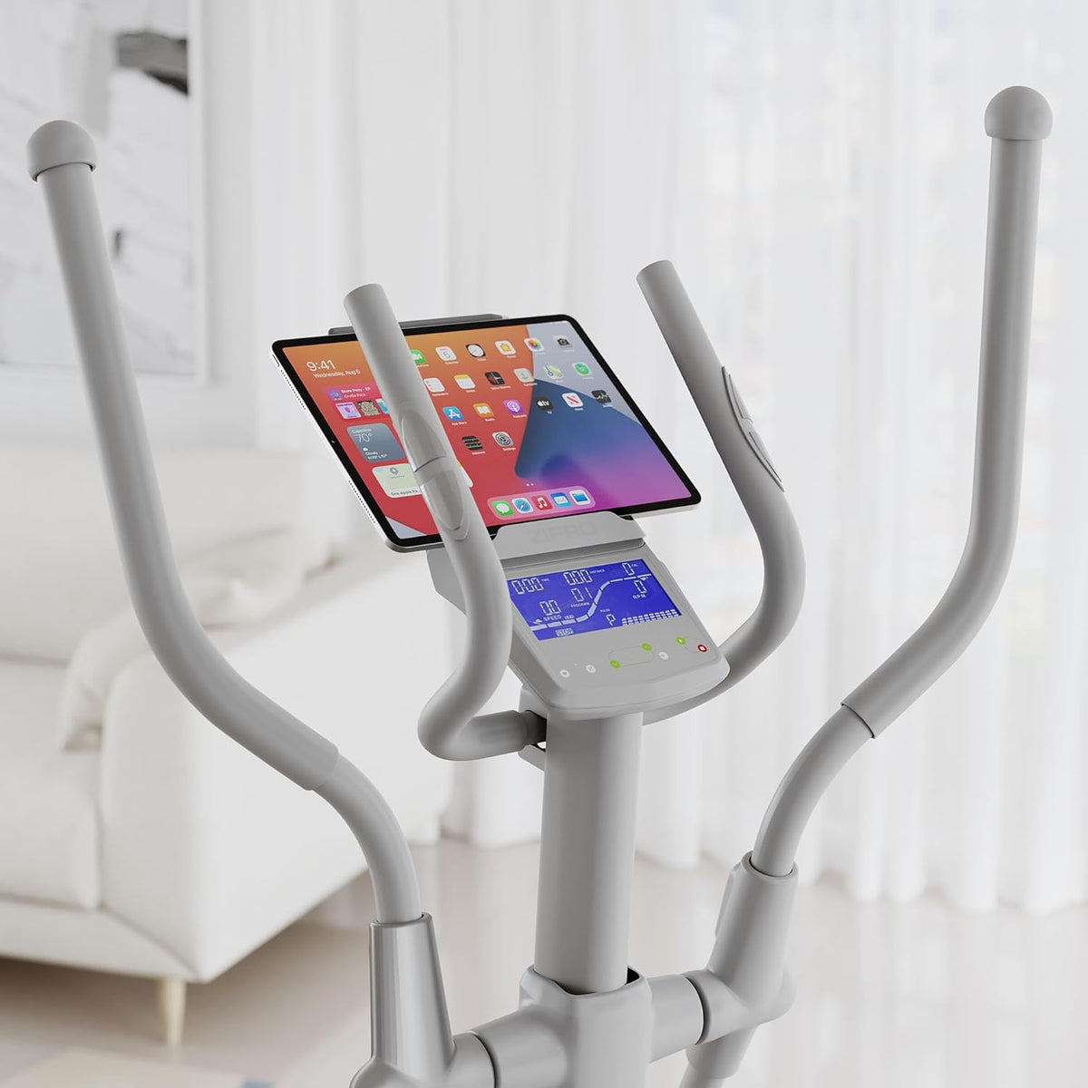ZIPRO WAVE Home Elliptical Trainer - 32 Levels Magnetic Resistance, Heart Rate Sensors, 16 Programs, Compatible with Kinomap & Zwift, Tablet Holder, Easy Assembly, Home Fitness - QUORE