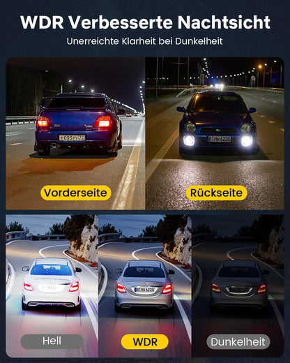 Dashcam Auto Voor En Achter – Autocamera – Dubbele Dashcam – Voor- En Achtercamera – Camera Auto – 4K Voorcamera & 1080p Achtercamera – 5,8 GHz WiFi, GPS & 3,18 Inch Touchscreen