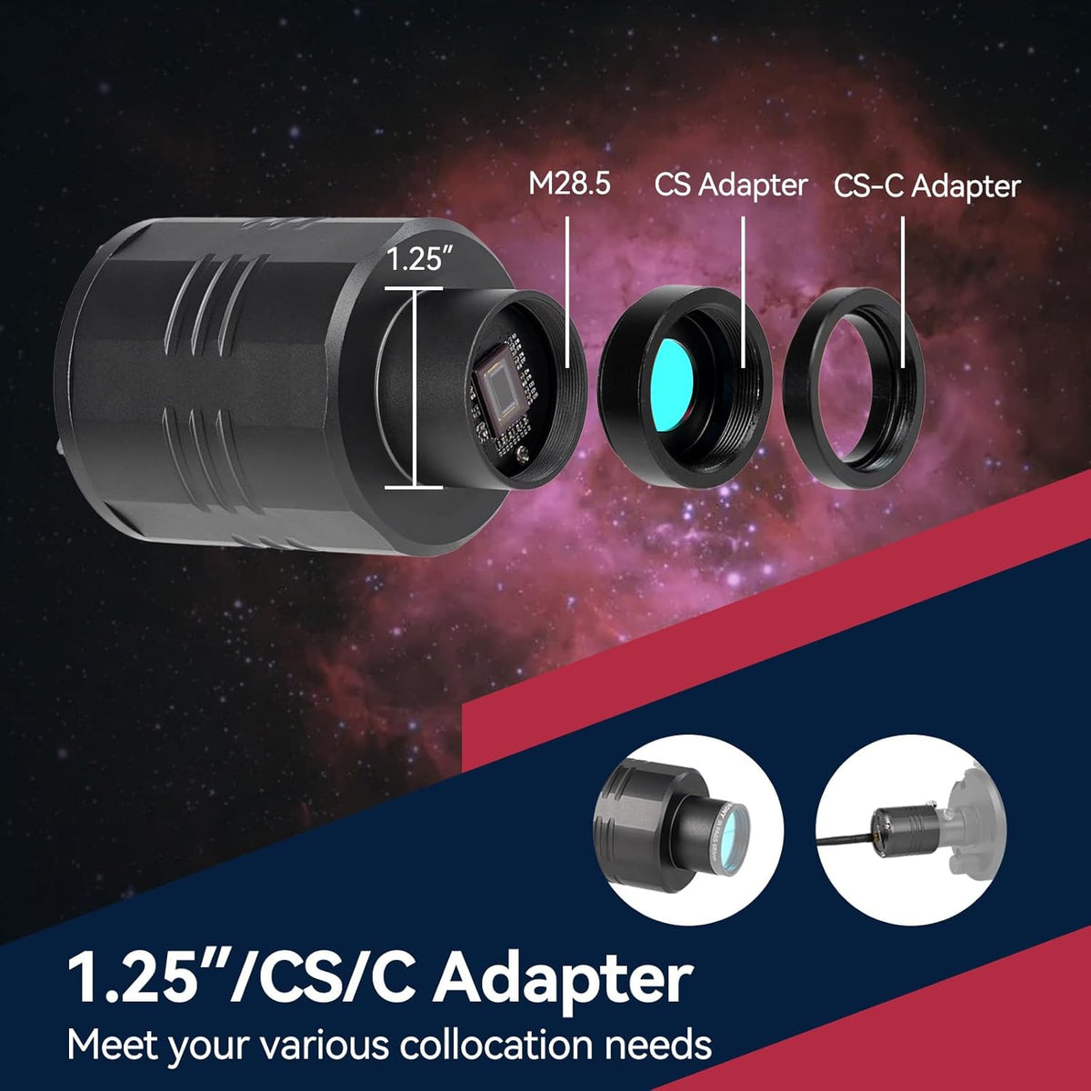 Svbony SC311 WiFi Telescoop Astro Camera op Instapniveau, WiFi 4 Punts Verbinding Oculair Telescoop met IMX662 CMOS Sensor, Elektronisch Oculair met 32GB TF Kaart voor EAA en Planetaire Fotografie