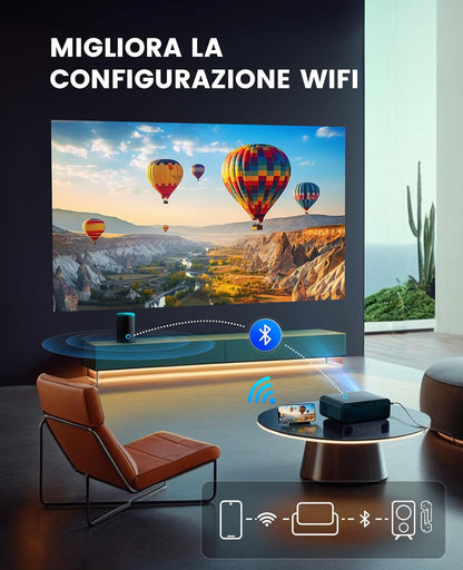 WiMiUS Beamer [Netflix Officieel/Dolby/Autofocus] Smart Projector 4K ondersteuning, WiFi Bluetooth videoprojector Full HD 1080P native draagbaar met Auto Keystone / Zoom 50% / HDMI ARC / CEC voor
