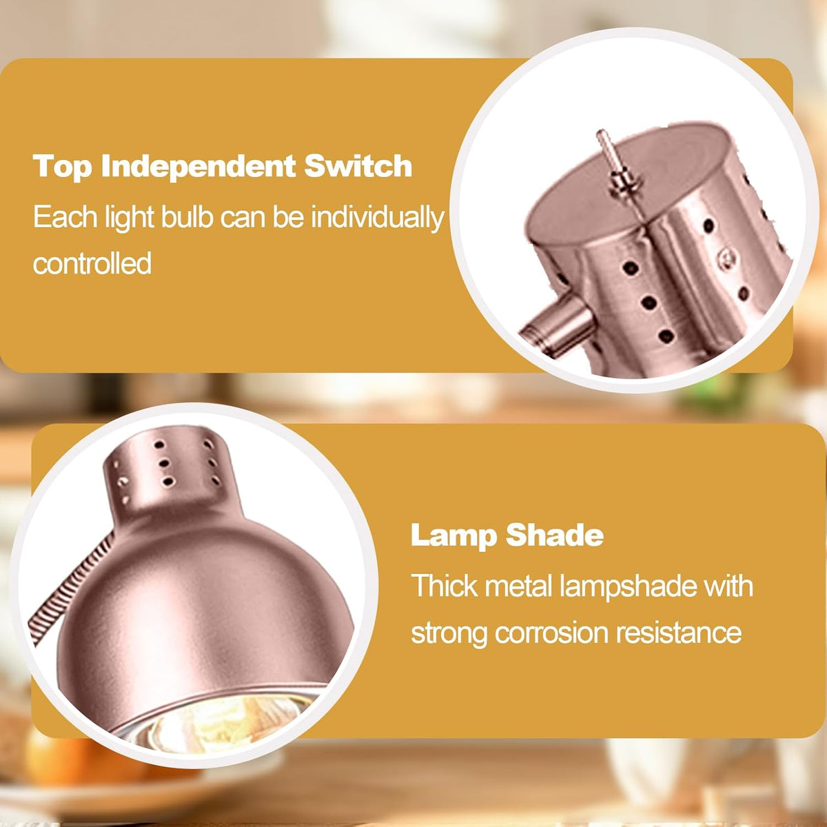 2 stuks voedselwarmtelamp, 360° verstelbare slang-voedselverwarmer, 2 x 250 W, infrarood voedselwarmer, warmtelamp, tot 70 cm uittrekbaar, voor buffetkeukens, restaurants en hotels