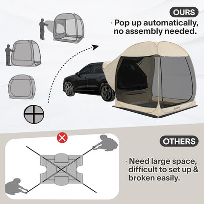 EighteenTek SUV Auto Tent Pop Up Camping Outdoor Reizen Scherm Huis Kamer Onderdak Mesh Muren Bevestiging Niet Waterdicht 7'x7'x7.2'H