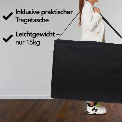 Massagetafel – Behandeltafel – Massagebank – Behandelbank – Massagebed – Zwart Inklapbaar – 250 kg Draagvermogen – 8 Hoogtestanden