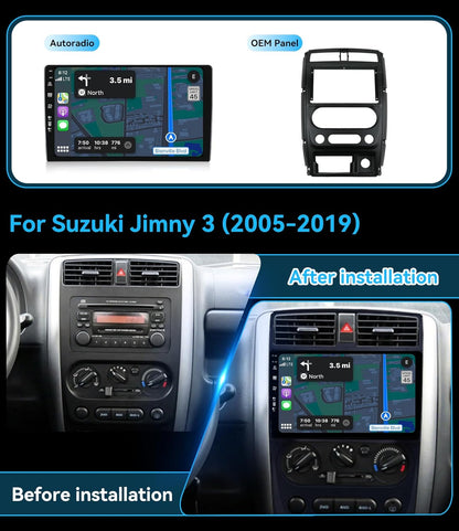 MSD [2G+64G] Autoradio Voor Suzuki Jimny 3 (2005-2019) | Android 15 GPS Navigation Radio | CarPlay Android Auto Stuurwiel DAB 4G Dual-Band WiFi DSP Bluetooth | Camera | 2 Din 9 Inch