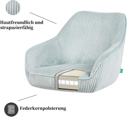 DUBI Möbel Dining chair Mika-Maya, light blue, frame 360° rotatable metal powder-coated matt black - QUORE