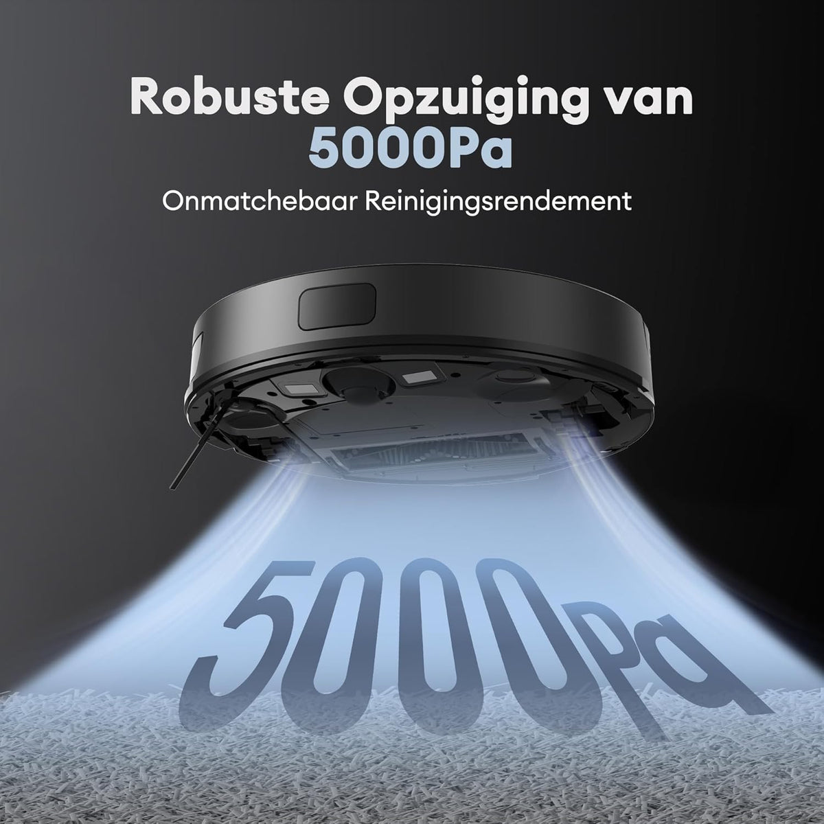 Ultenic D10 Robotstofzuiger Met Laser | 5000 Pa + HEPA H12 | Tapijtreiniging | App/Alexa | 120 Minuten Autonomie