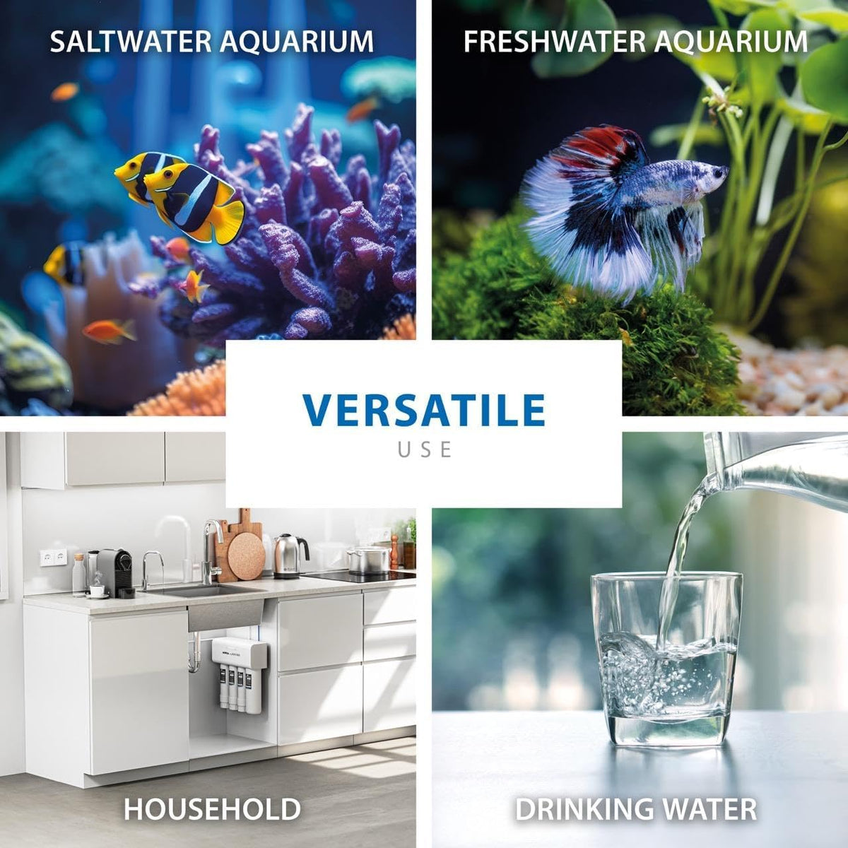 ARKA myAQUA 3800 Osmosis System, 3800 L/Day, Removes 99% Harmful Substances, Salts and Bacteria, Water Filter and Softening System, Smart Complete Set for Household and Aquarium - QUORE