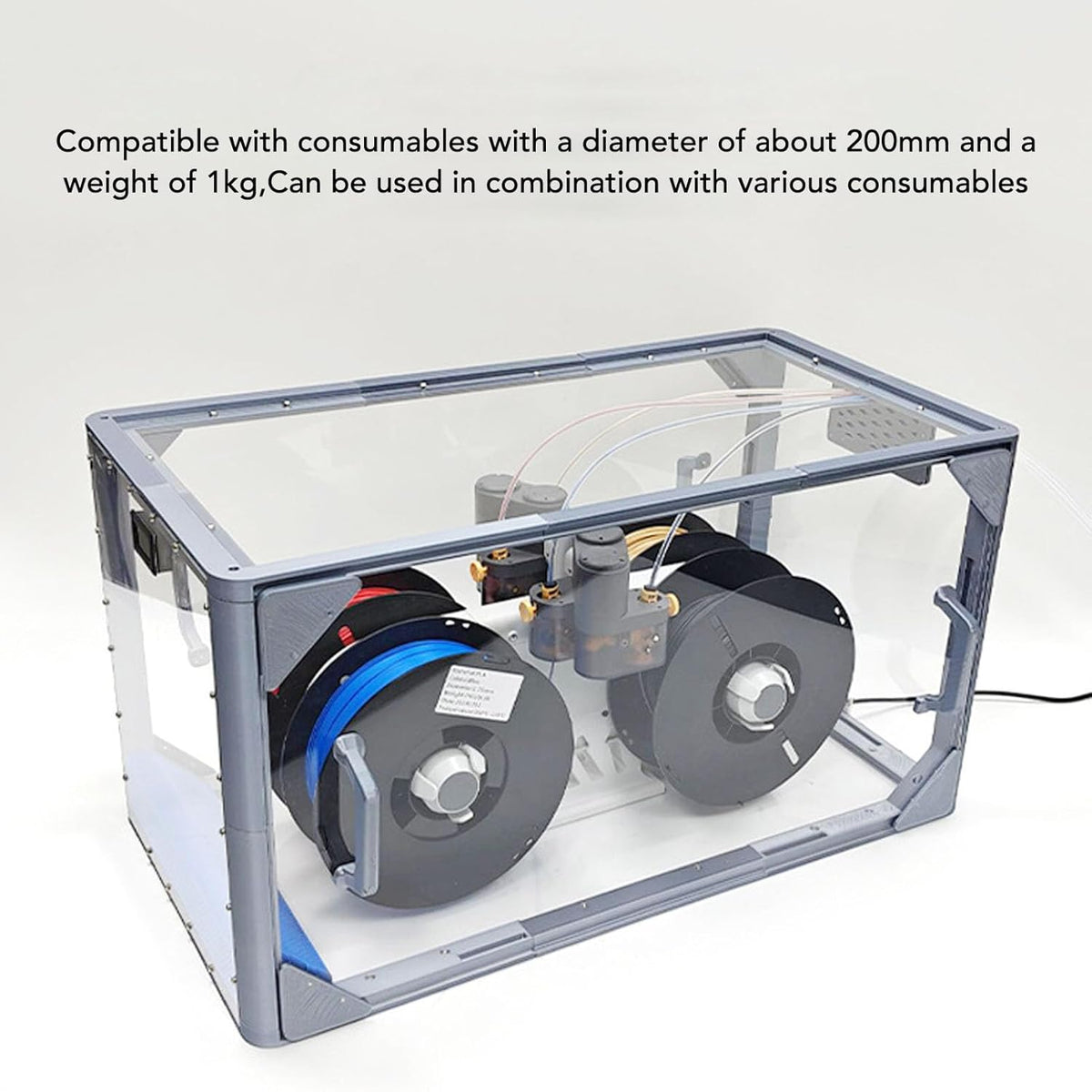 3D-printerbehuizing – 3D-printerkast – Acryl Behuizing – Printer Bescherming – 3D Printer Omhulsel – Transparant Acryldeksel – Stofbestendig en Droog – Ingebouwd LED-Display