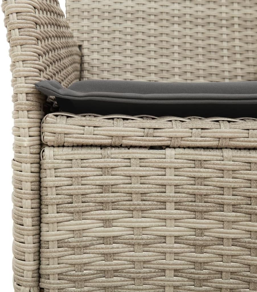 vidaXL 5-Piece Garden Set with Cushions Poly Rattan and Glass Light Grey, Lounge Set, Garden Loungeset, Outdoor Lounge Set, Garden Table, Patio Set, Garden Set Lounge - QUORE