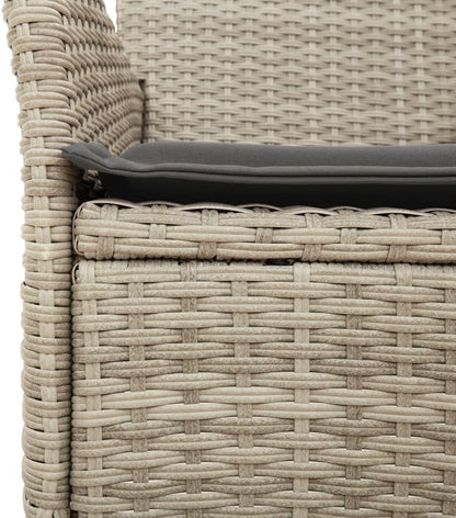 vidaXL 5-Piece Garden Set with Cushions Poly Rattan and Glass Light Grey, Lounge Set, Garden Loungeset, Outdoor Lounge Set, Garden Table, Patio Set, Garden Set Lounge - QUORE