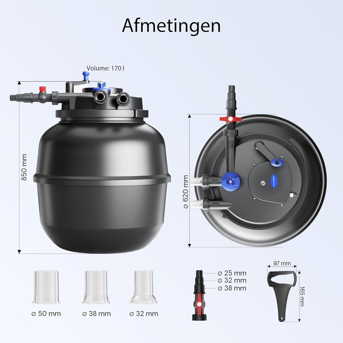 SunSun CPF-50000 Moving Bed bio-drukvijverfilter met UVC-unit 55 W, debiet van 13.000 l/h