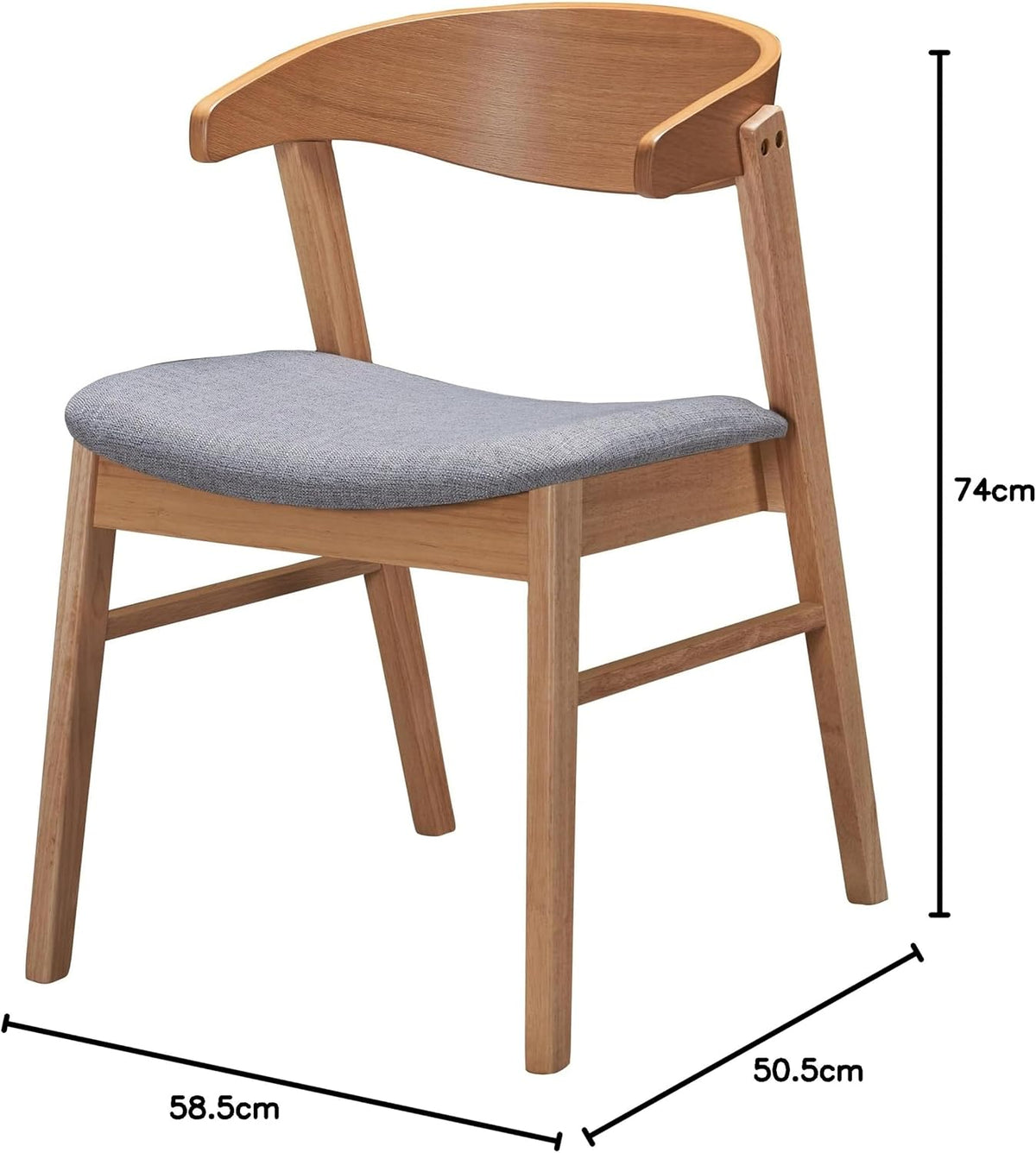 Selsey Panize Stoel, Engineered Wood, Natuurlijke Eiken, 50,5 cm Lengte