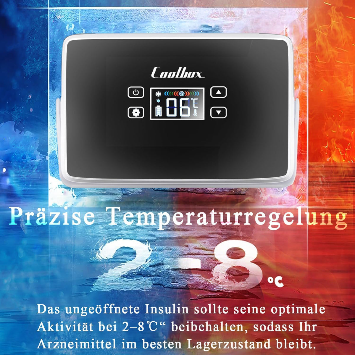 Koelkast voor medicijnen, draagbaar, met 3 batterijen, mini-intelligente elektrische thermostaat, koeler, grote koeltechniek, ruimte voor auto, reizen, thuis, medische koeltas