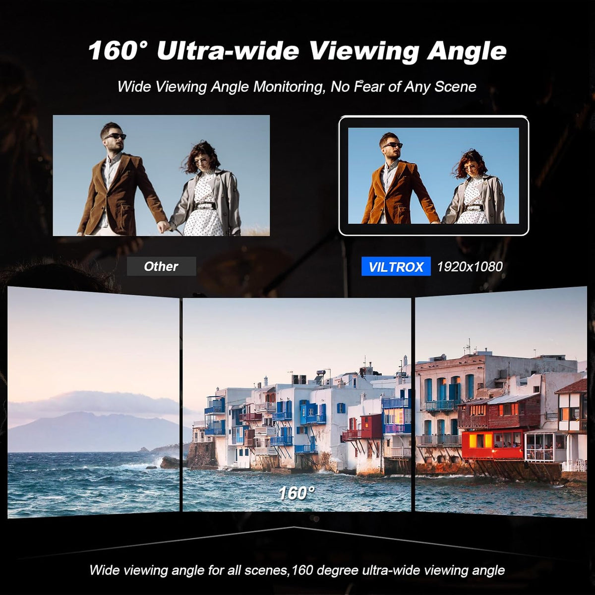 VILTROX DC-V1 DCV1 Camera Field Monitor Touchscreen 5,5 inch 4K HDMI externe cameramonitor met accu Full HD 1920x1080 IPS 3D LUT met zonnekap voor Sony Canon Nikon DSLR (DC-550 Lite Upgrade)