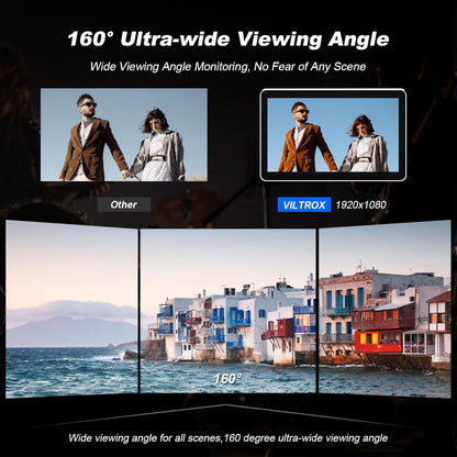 VILTROX DC-V1 DCV1 Camera Field Monitor Touchscreen 5,5 inch 4K HDMI externe cameramonitor met accu Full HD 1920x1080 IPS 3D LUT met zonnekap voor Sony Canon Nikon DSLR (DC-550 Lite Upgrade)