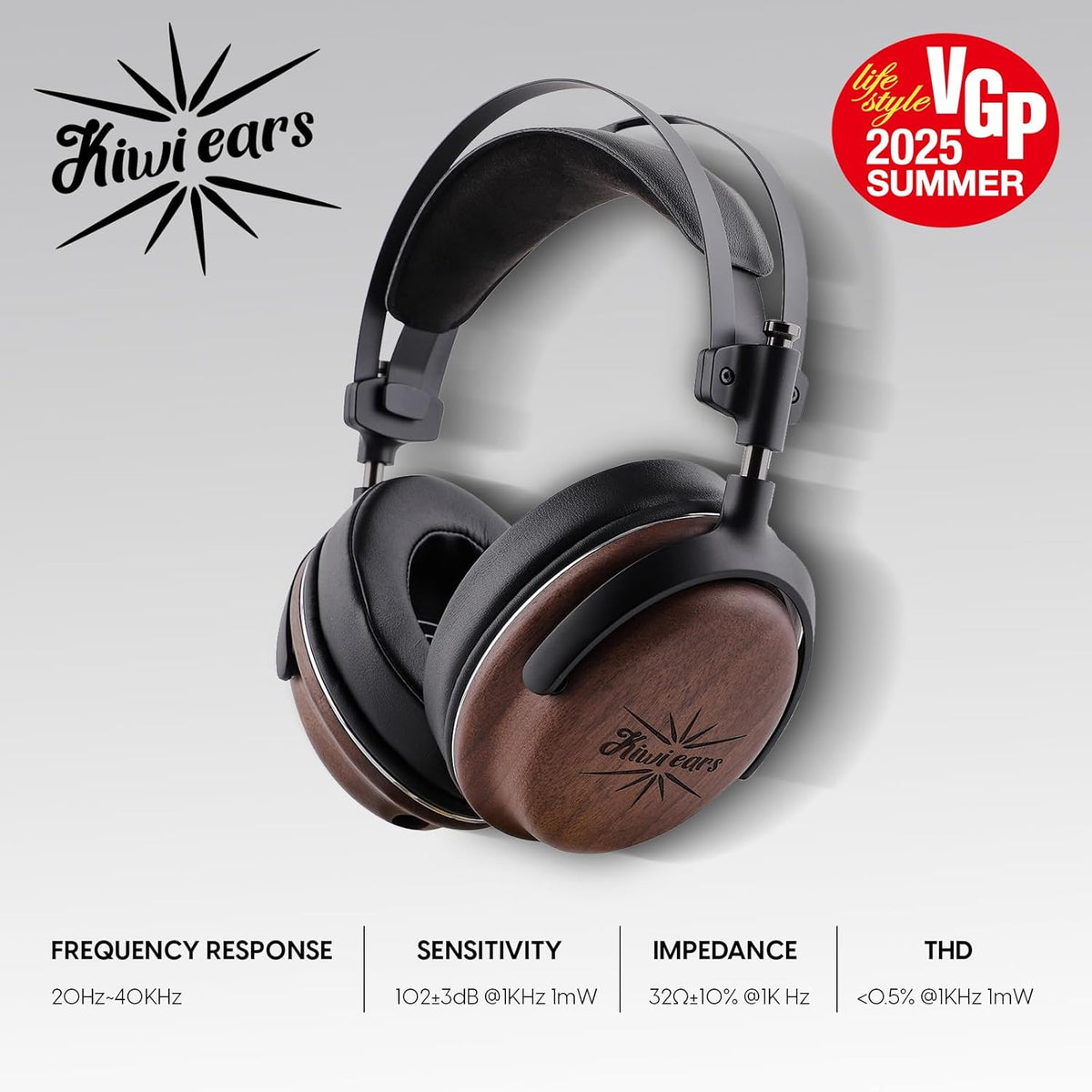 Bedrade Hoofdtelefoon – Koptelefoon – Stereo Hoofdtelefoon – Headset – Monitor Hoofdtelefoon – Gesloten Rug – Dubbele Driverconfiguratie – Walnoothouten Oorschelpen