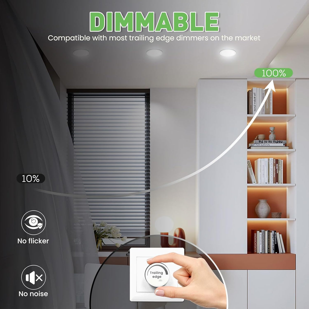ALUSSO LED Downlights Plafond Dimbaar 10W 1050LM IP44 Inbouw Plafondlampen, 3CCT 3000K Warm 4000K Neutraal 6500K Cool Verstelbare Badkamer Spotlights, Wit, 12 Pack