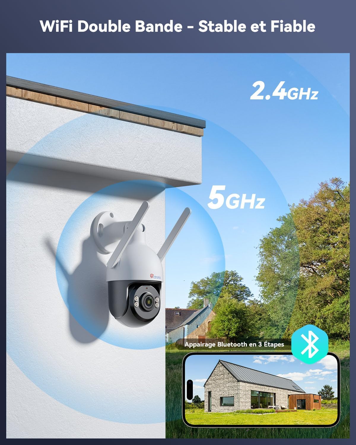 4K Wifi Beveiligingscamera – Beveiligingscamera Buiten – PTZ Camera – Draadloze Camera – Bewakingscamera – 5x Zoom – Mensdetectie & Kleuren Nachtzicht