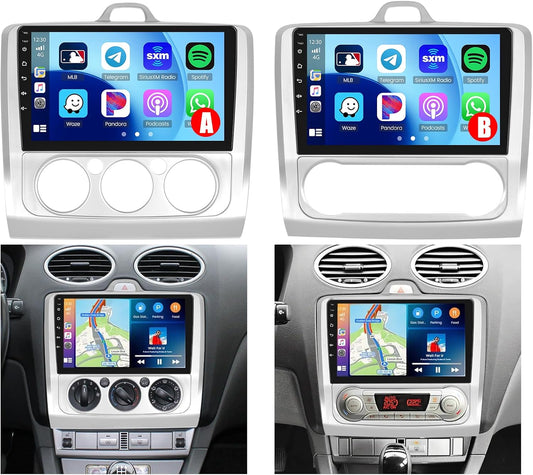 Hikity 4G 64G 8Core Android13 Car Stereo voor Ford Focus Mk2 Mk3 Exi MT 2 3 2004-2011 Carplay Draadloze Android Auto 9'' Radio met GPS Bluetooth WiFi RDS DSP 3 Gedeelde Scherm SWC Achteruitkijkcamera