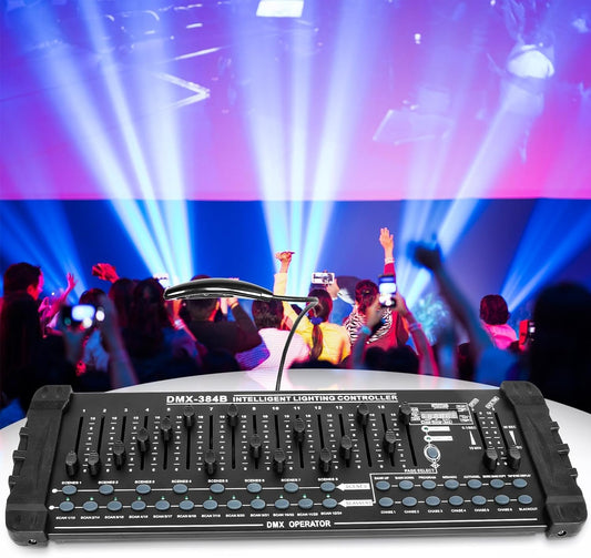 384-Kanaals DMX512-Bedieningspaneel – Lichttafel – DMX-Controller – Lichtconsole – Verlichtingscontroller – 30 Banken Met 240 Scènes – 6 Chases Met Fade-Tijd