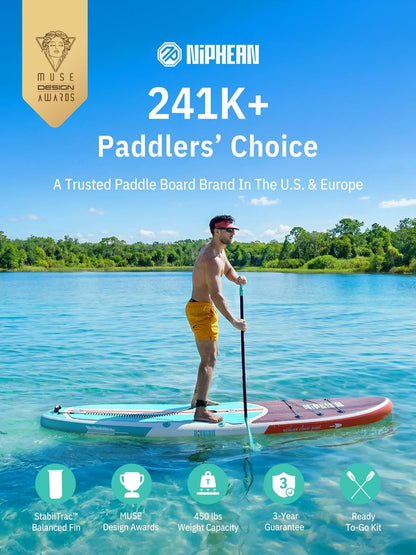 Niphean Stand up paddleboard voor volwassenen met SUP-accessoires, 320 cm duurzaam, opblaasbaar peddelboards voor volwassenen van alle niveaus, supboard, stand-up paddleboard met zitting, peddelboard