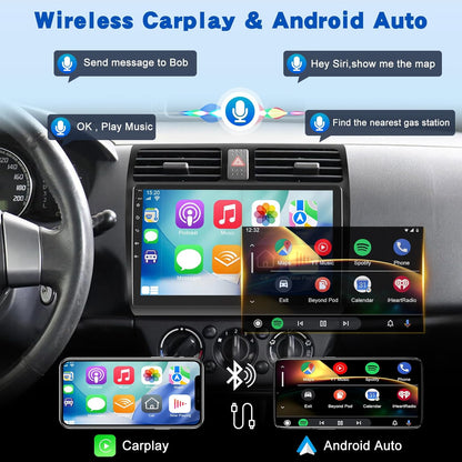 [2G+64G] Android Car Stereo for Suzuki Swift 2005-2010 with Wireless Carplay and Android Auto, 10 inch HD Touch Screen Car Radio with GPS/WiFi/Bluetooth/EQ/FM RDS