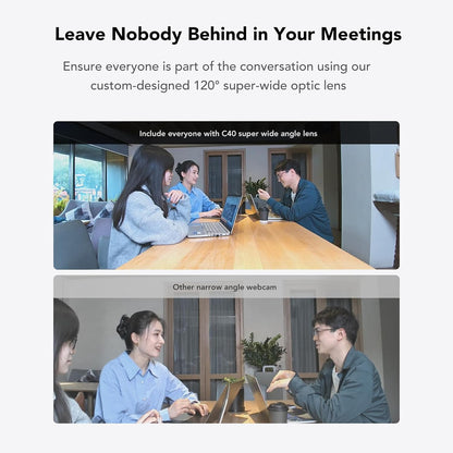 Nuroum C40S 4K videoconferentie-webcam met microfoon en luidspreker, 8MP CMOS-sensor/5x zoom/120° ultragroothoek/auto-framing, videoconferentiesysteem met afstandsbediening voor zoom/teams/pc/laptop