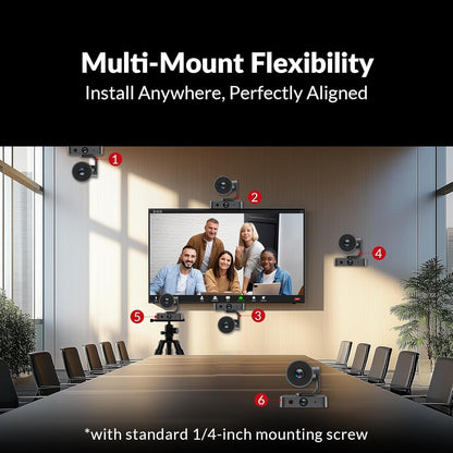 AV Access 4K Conference Room Camera, Dual Lens Cam (4K AI Tracking Cam en 1080P Panoramic Cam), 3x Optical/5X Digitale zoom, 120° FOV, Auto Framing, Individuals Gallery, Werkt met Meet,Teams, Zoom