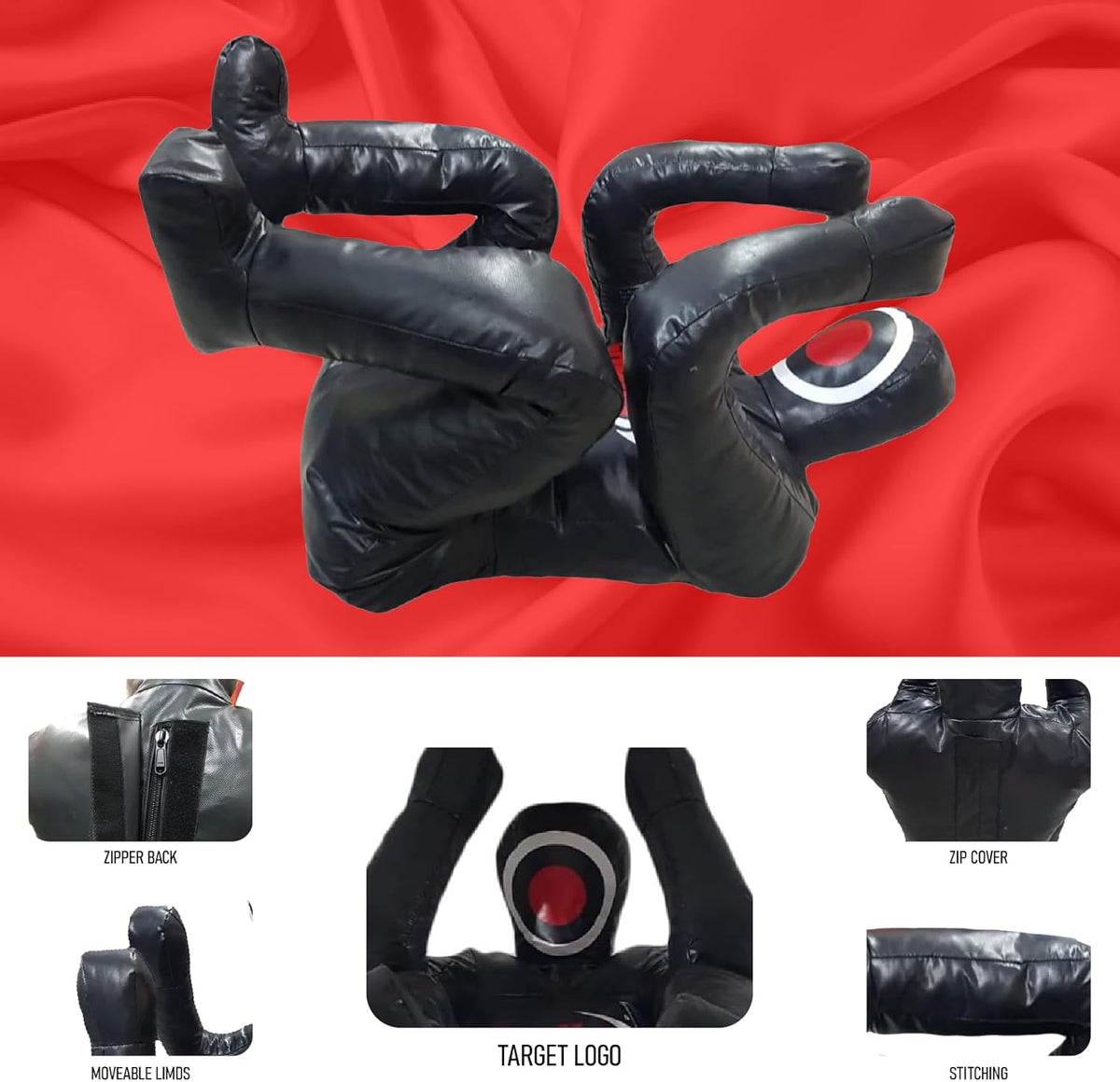 Shelly MMA Grappling Dummy - Zelfverdedigingstraining Judo Bokszak BJJ Worsteldummy - Zittende verdedigingspositie Braziliaanse JIU Jitsu Inzending - Vinyl Stof - 170 cm ONGEVULD