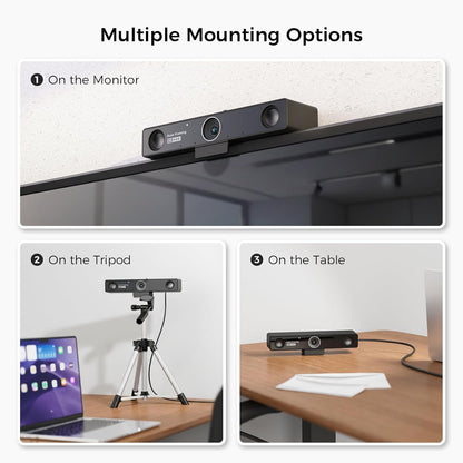 NEARITY V30S 4K videoconferentiecamera met microfoon, 120°-gezichtsveld/3-voudige digitale zoom, all-in-one conferentieruimte-webcam, twee microfoons, videoconferentiesysteem voor zakelijke