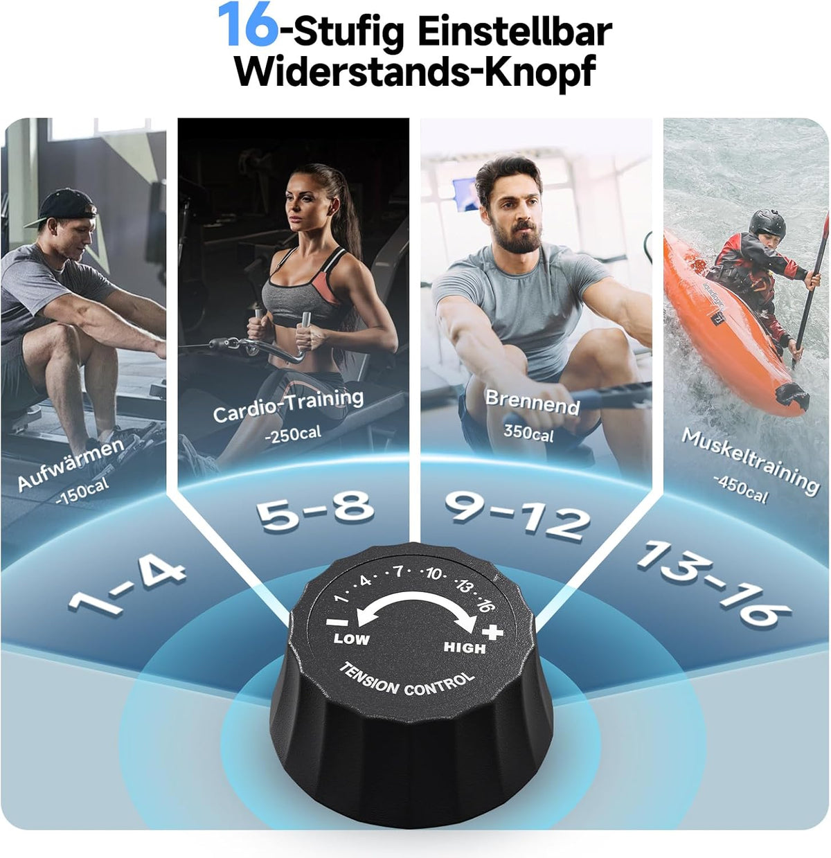 Magnetische Roeitrainer – Roeimachine – Fitnessapparaat – Hometrainer – Trainer – Stil en Krachtig – 16 Weerstandsniveaus – Opvouwbaar Met LCD-Display