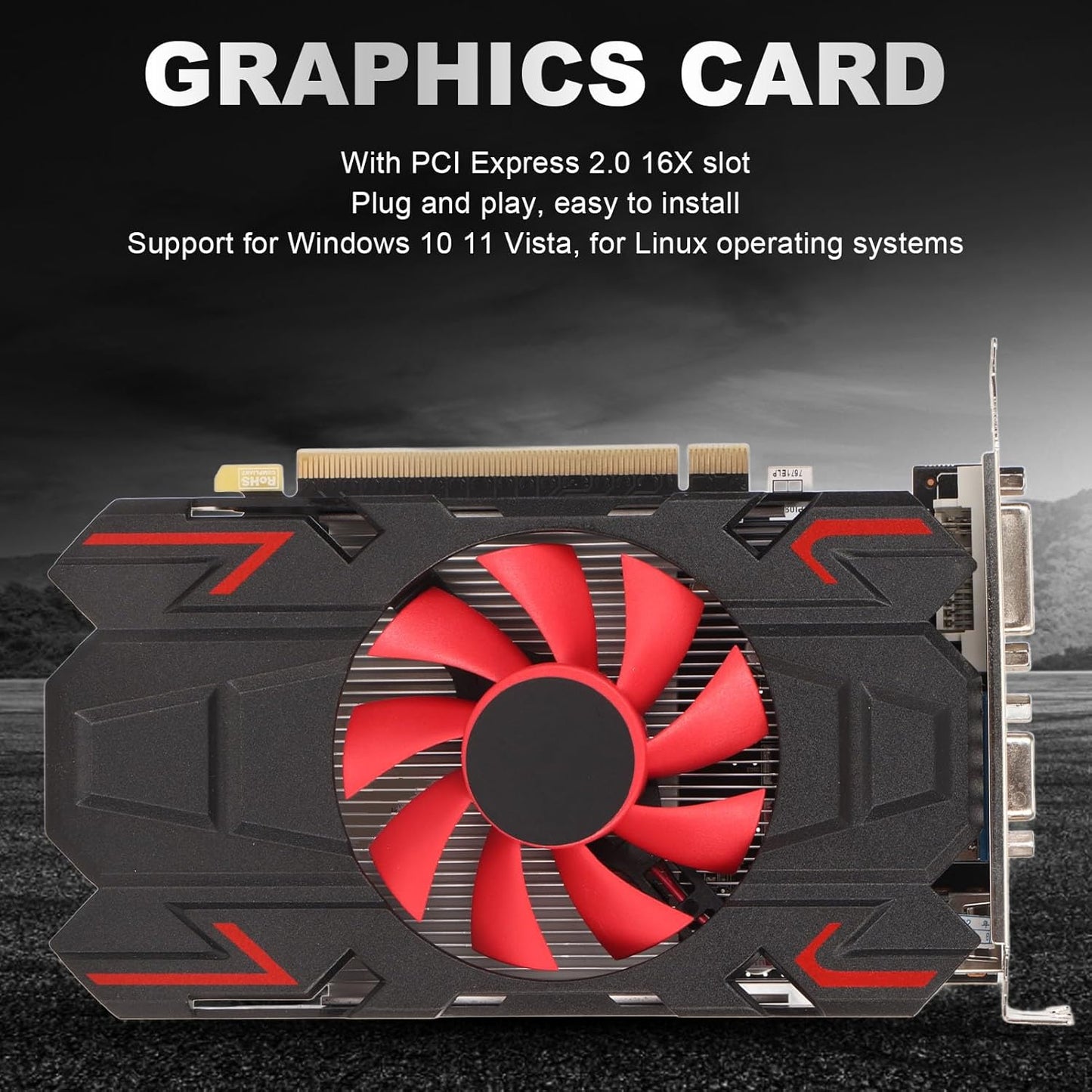 HD7670 4GB Grafische Kaart, DDR5, 128bit, PCI Express 2.0 16X, 650/1800MHz, 2560x1600, Desktop Pc-gamingvideokaart met HDMI-, DVI- en VGA-poorten (HD7670 4 GB DDR5)