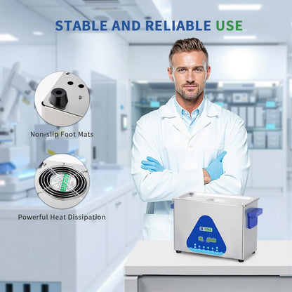 DK SONIC 4L 120W Ultrasoon Reiniger, Juweel Reiniger met Verwarming & Timer, Digitale Bediening voor Juweel, Brillen, Kettingen, Horloges (Inclusief Mandje)