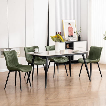 YOUTASTE Eetkamerstoelen set van 2 olijfgroen