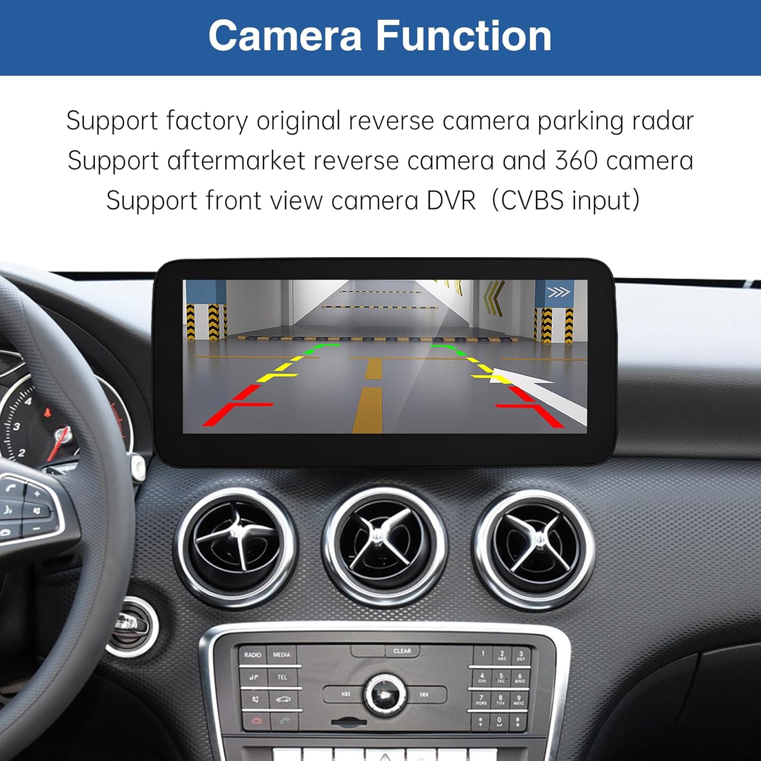 Road Top 12.3 Inch Car Radio Wireless CarPlay Android Car Touch Screen for Mercedes Benz A CLA GLA Class W176 C117 X117 X156 2016-2018 Year with NTG5.0 System, Support Mirrorlink - QUORE