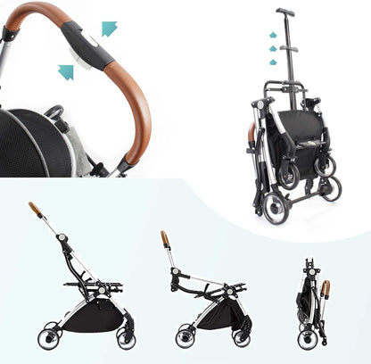 Fudajo hondenwagen 2-in-1 hondenbuggy inklapbaar zwart huisdierwagen honden met mand en plank