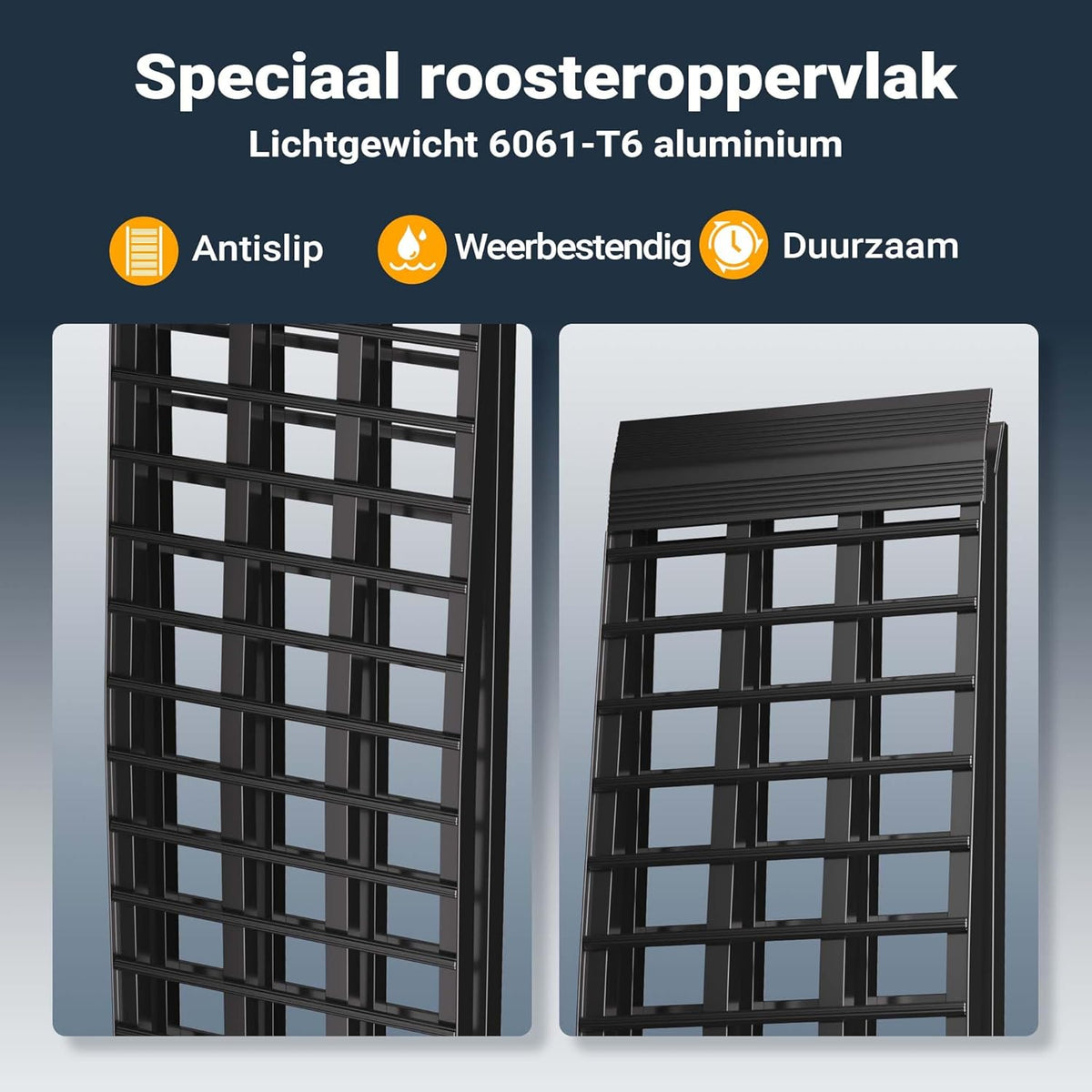 Oprijplaat aluminium opvouwbaar – 274cm 680kg – motoroprijplaat oprijsteun oprijplank