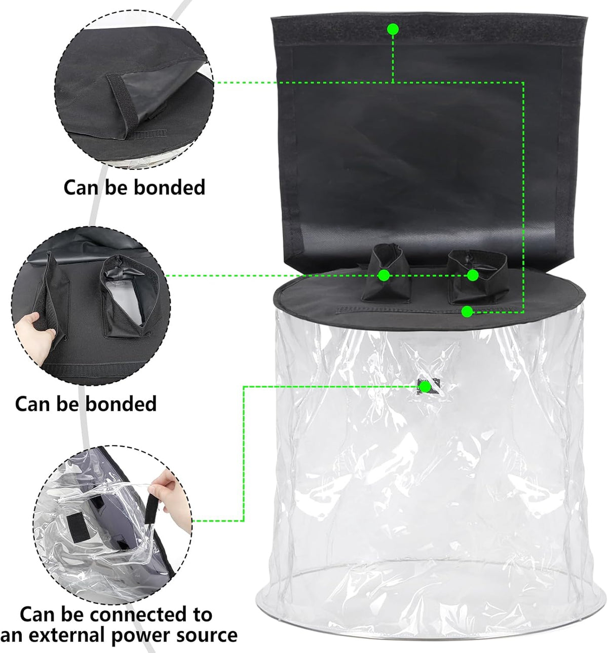WECAN Professionele regenbescherming voor moving-heads, waterdichte en stofdichte accessoires voor podiumverlichting, transparante regenbescherming voor verticaal hangende podium moving-heads