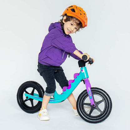 RoyalBaby RAWR Loopfiets voor kinderen, loopfiets, 12 inch, voor jongens en meisjes van 3-5 jaar, magnesiumframe, fiets, groen, blauw, kinderfiets voor balans, kinderfietsen